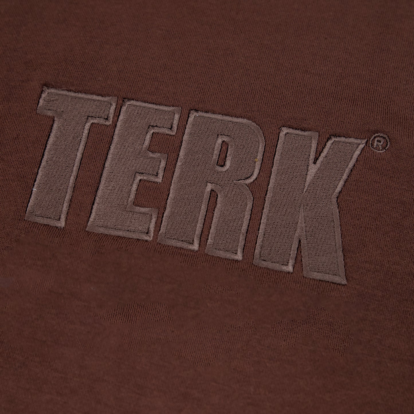 BROWN TERK CHOCOLATE HOODIE WITH EMBROIDERED LOGO