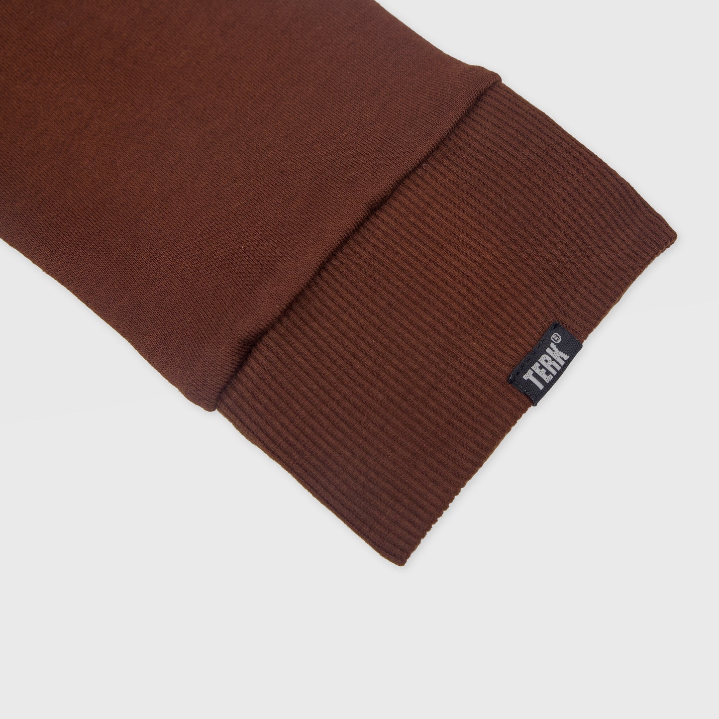 BROWN TERK CHOCOLATE CREWNECK WITH EMBROIDERED LOGO