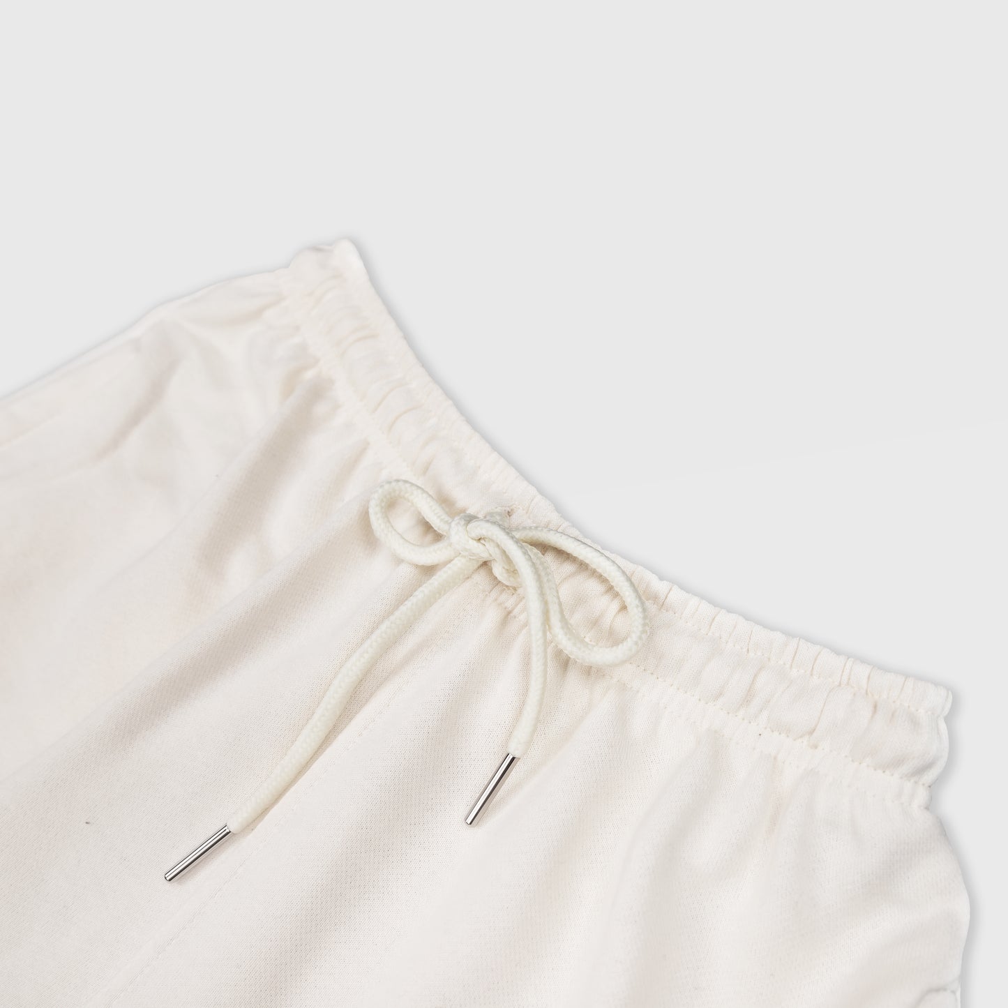 VANILLA SOLID SWEAT SHORTS WITH WHITE TERK EMBROIDERED LOGO