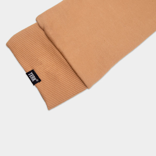 WHITE TERK CAMEL CREWNECK WITH EMBROIDERED LOGO