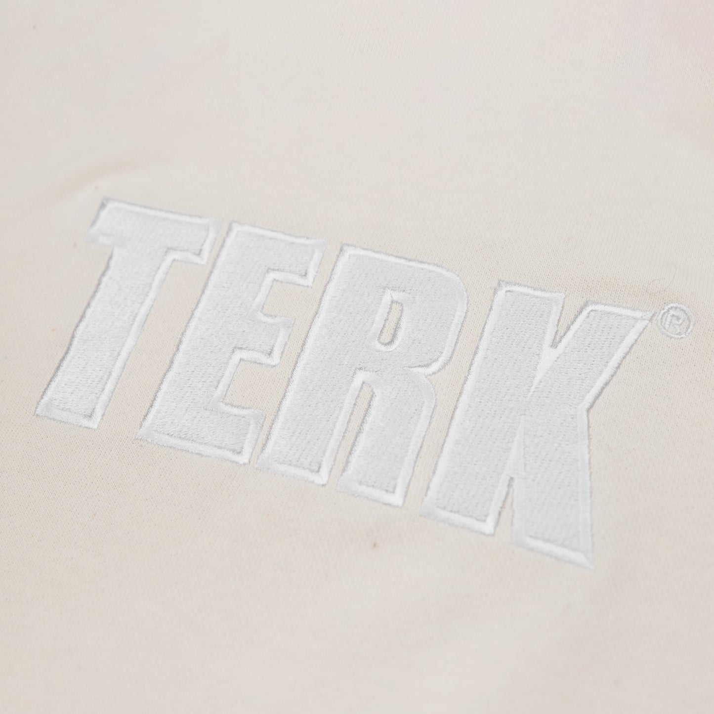 WHITE TERK VANILLA HOODIE WITH EMBROIDERED LOGO