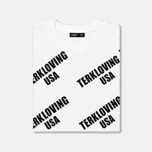 TERKLOVING Allover Logo Tee — White