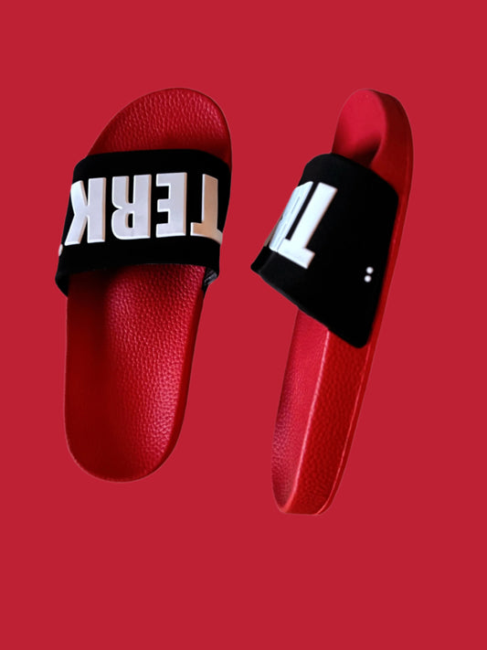 RED/BLACK 3D WHITE TERK LOGO SLIDE