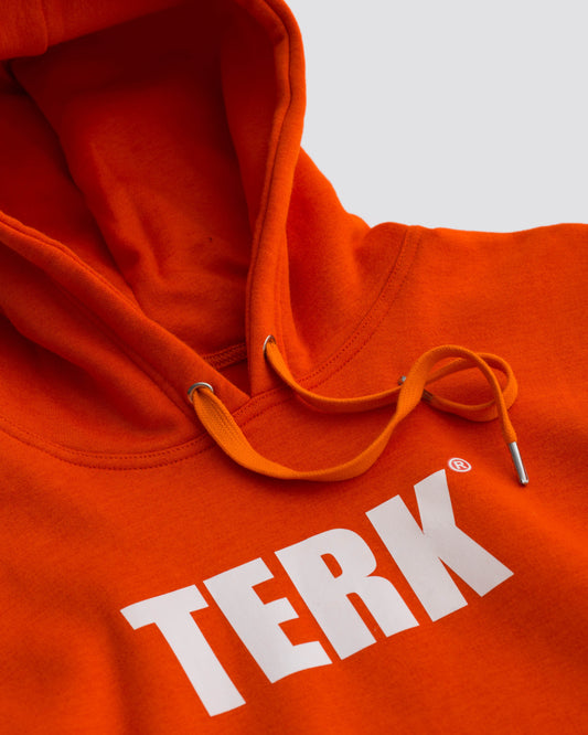ORANGE WHITE TERK LOGO HOODIE