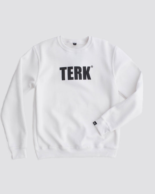 BLACK TERK LOGO WHITE CREWNECK