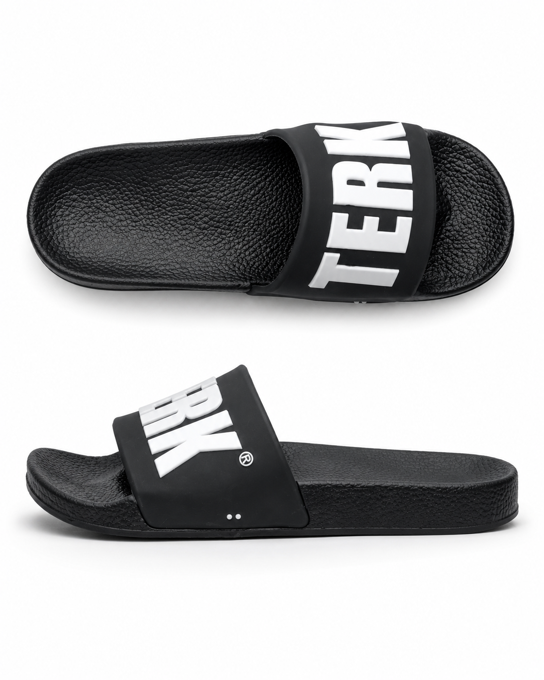 BLACK 3D WHITE TERK LOGO SLIDE
