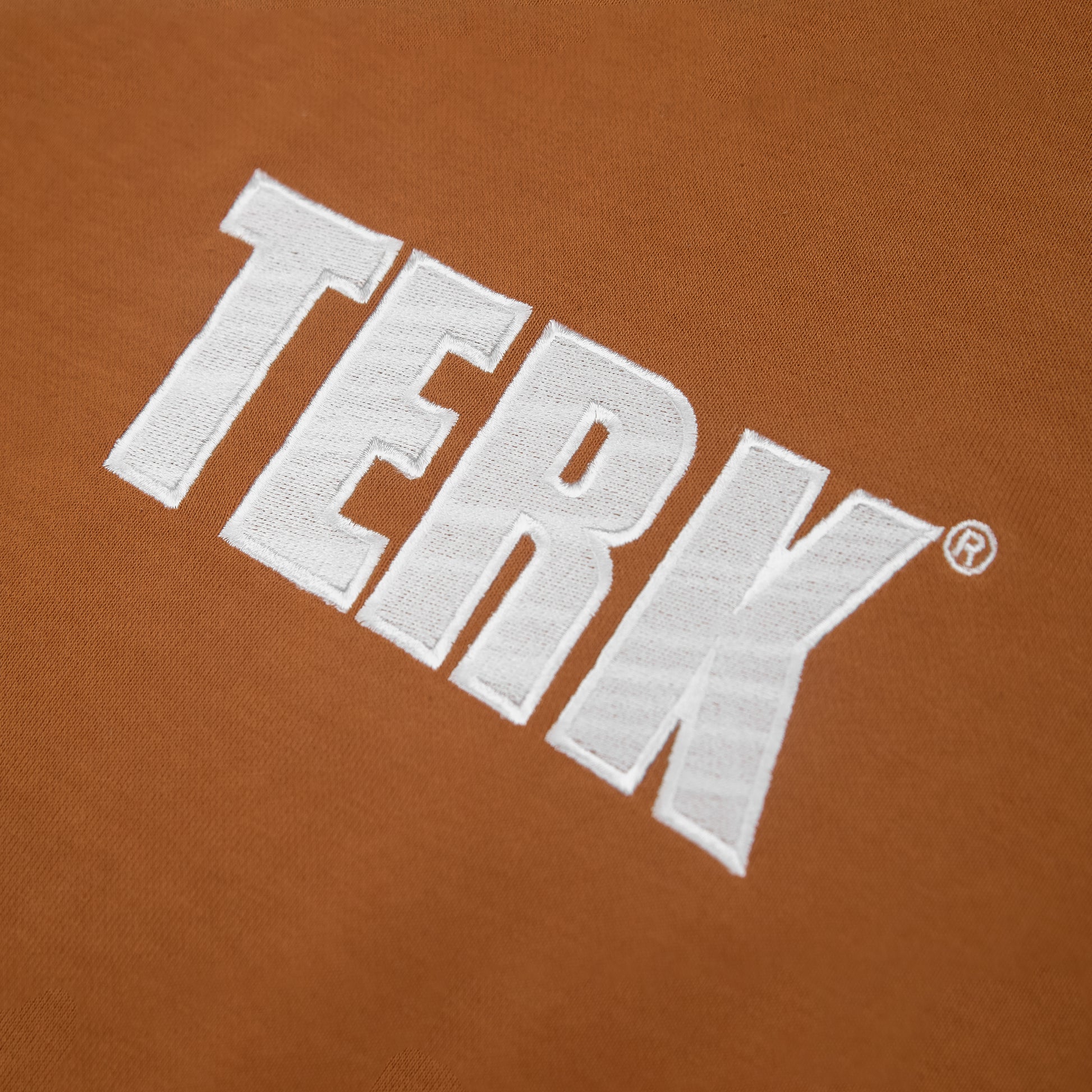 WHITE TERK SADDLE HOODIE WITH EMBROIDERED LOGO