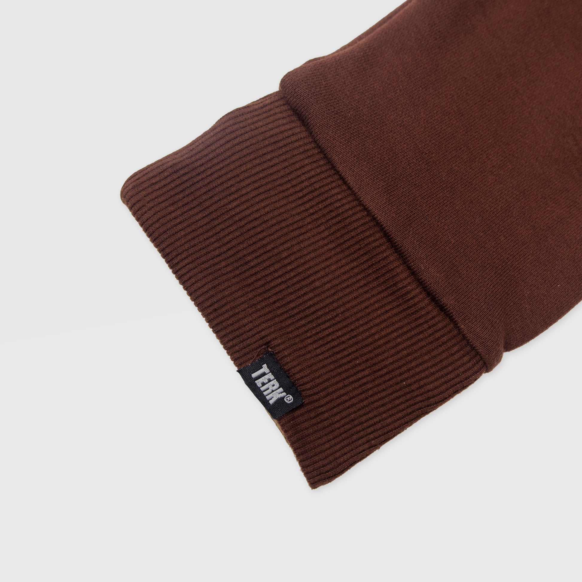 BLACK TERK CHOCOLATE CREWNECK WITH EMBROIDERED LOGO