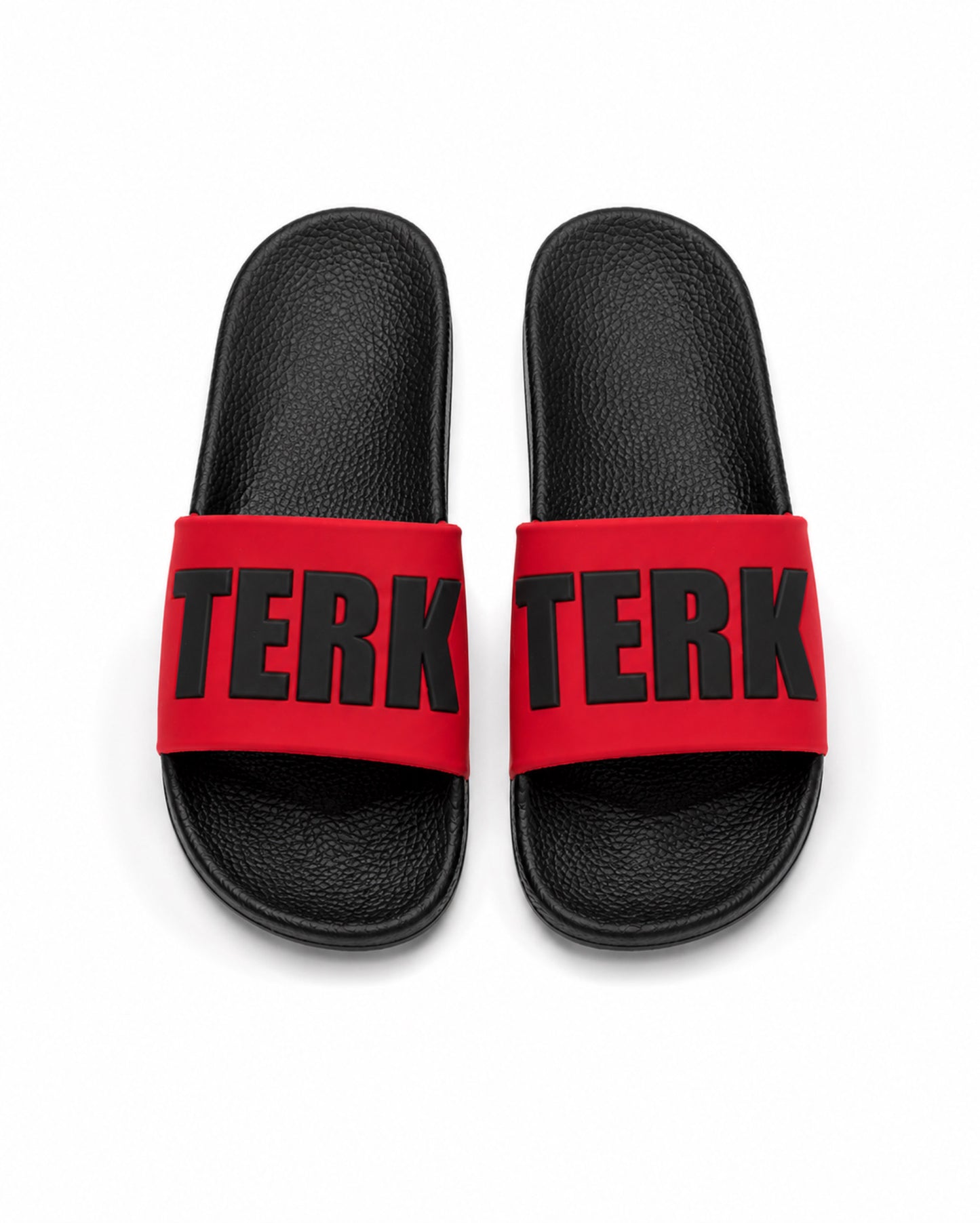 BLACK/RED 3D BLACK TERK LOGO SLIDE