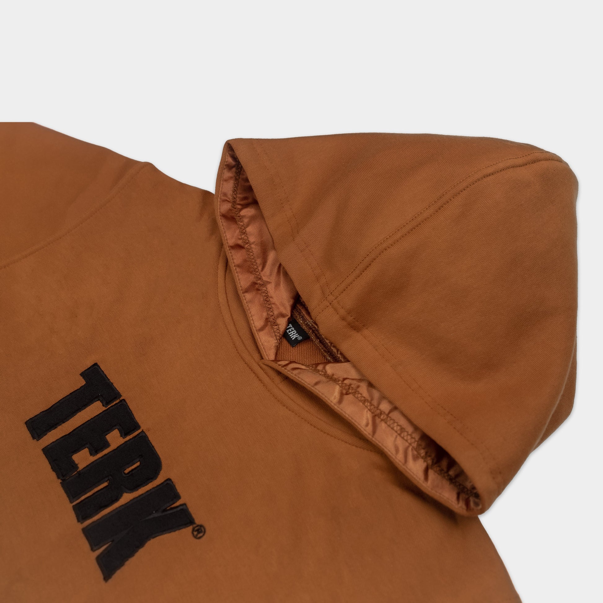 BLACK TERK SADDLE HOODIE WITH EMBROIDERED LOGO