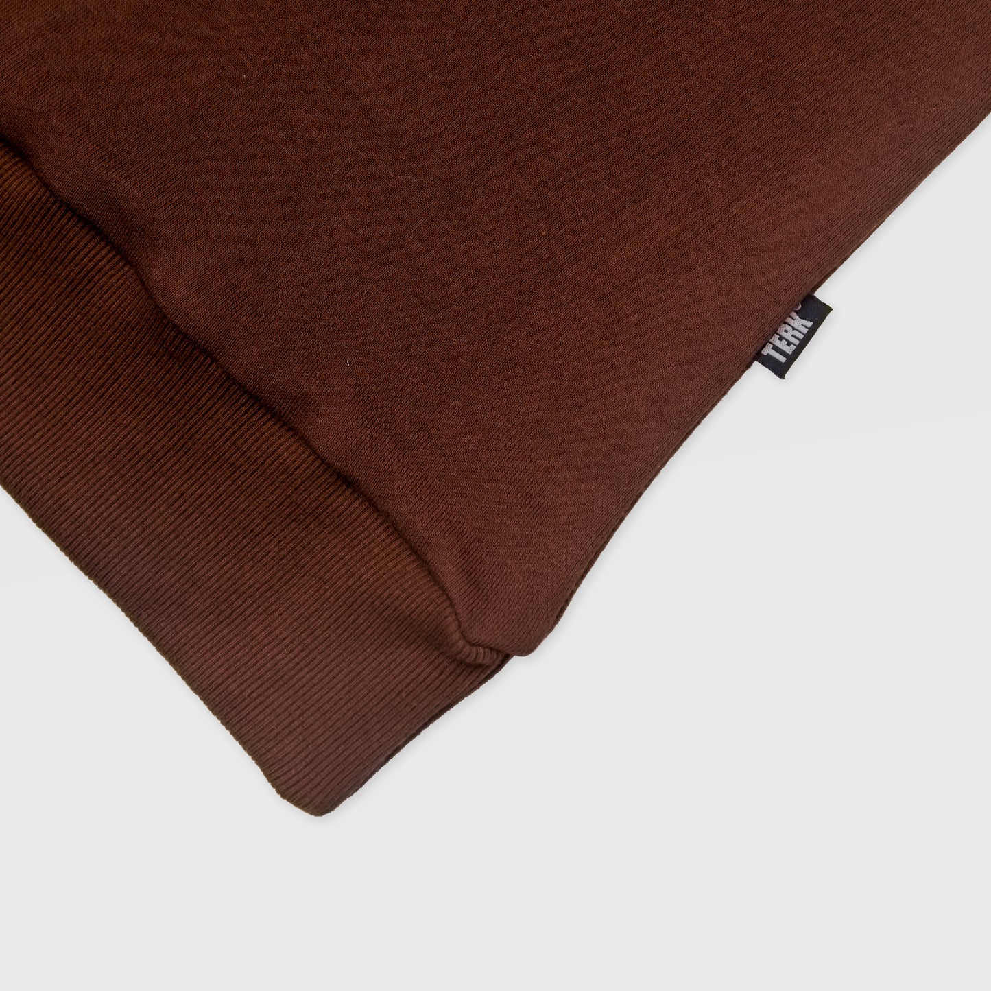 BLACK TERK CHOCOLATE CREWNECK WITH EMBROIDERED LOGO