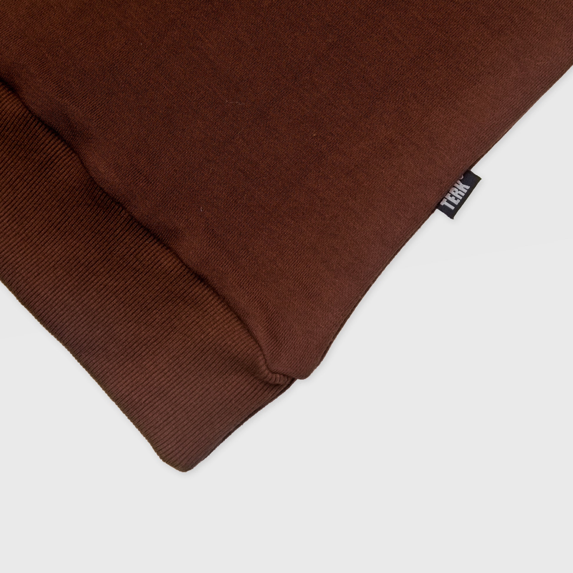 BLACK TERK CHOCOLATE CREWNECK WITH EMBROIDERED LOGO