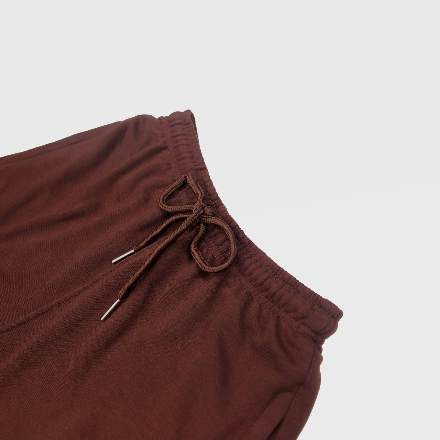 CHOCOLATE SOLID SWEAT SHORTS WITH BLACK TERK EMBROIDERED LOGO