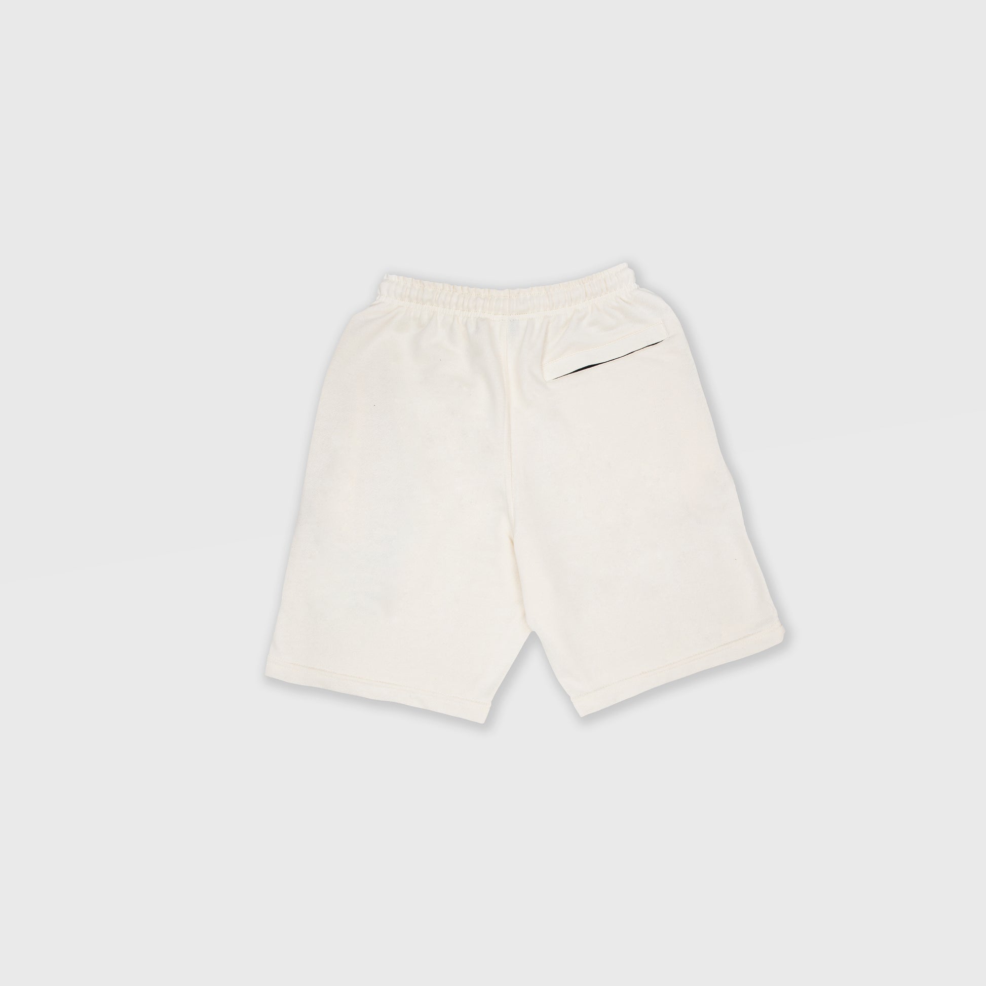 VANILLA SOLID SWEAT SHORTS WITH BLACK TERK EMBROIDERED LOGO