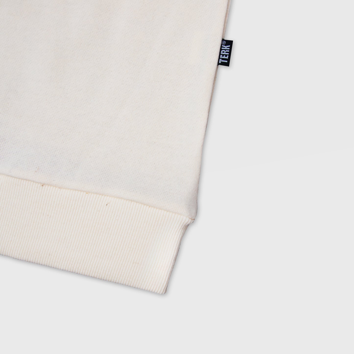 WHITE TERK VANILLA CREWNECK WITH EMBROIDERED LOGO