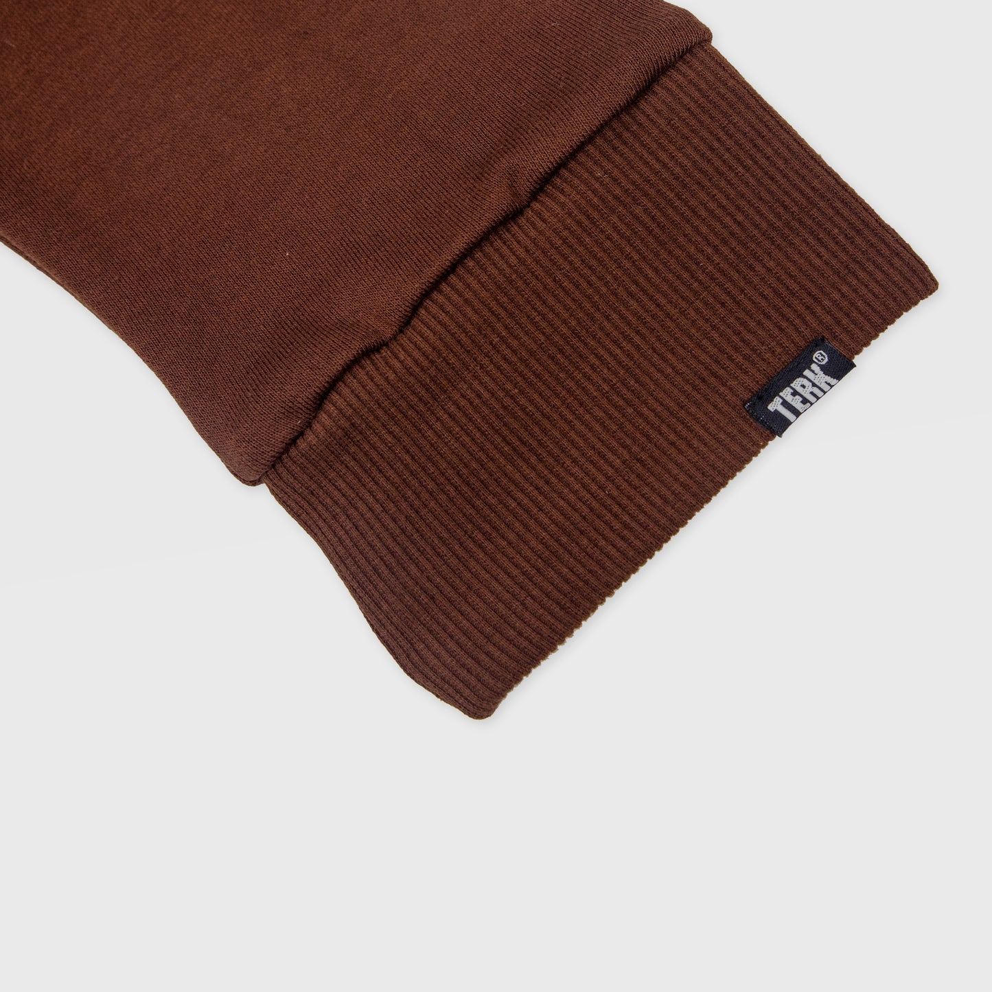 WHITE TERK CHOCOLATE CREWNECK WITH EMBROIDERED LOGO