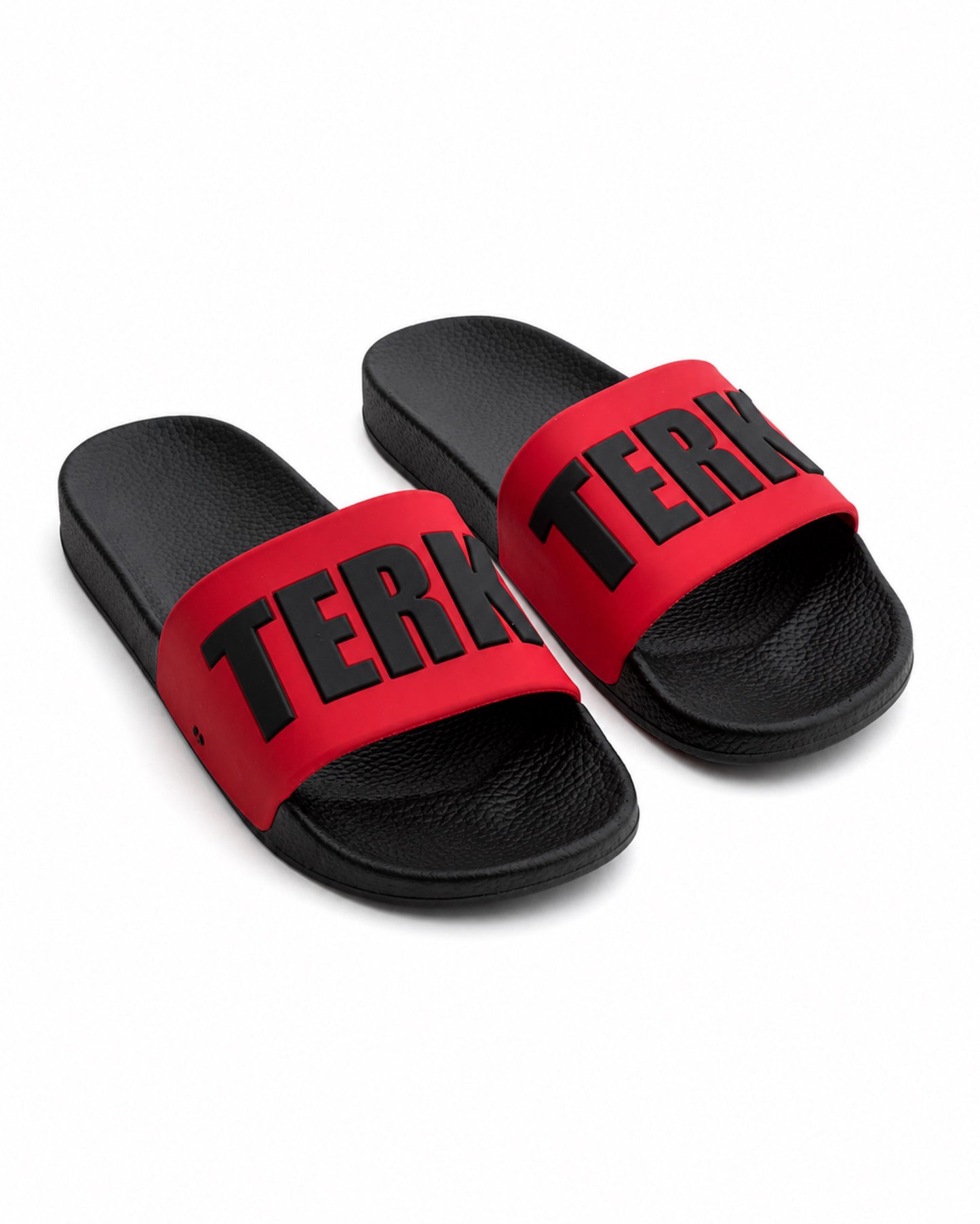 BLACK/RED 3D BLACK TERK LOGO SLIDE
