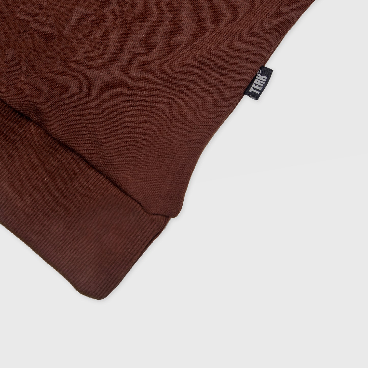 WHITE TERK CHOCOLATE CREWNECK WITH EMBROIDERED LOGO