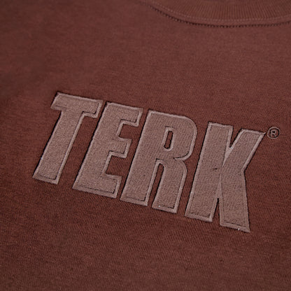 BROWN TERK CHOCOLATE CREWNECK WITH EMBROIDERED LOGO