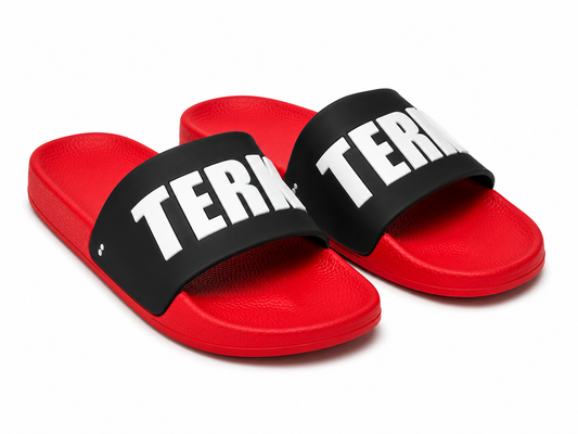 RED/BLACK 3D WHITE TERK LOGO SLIDE