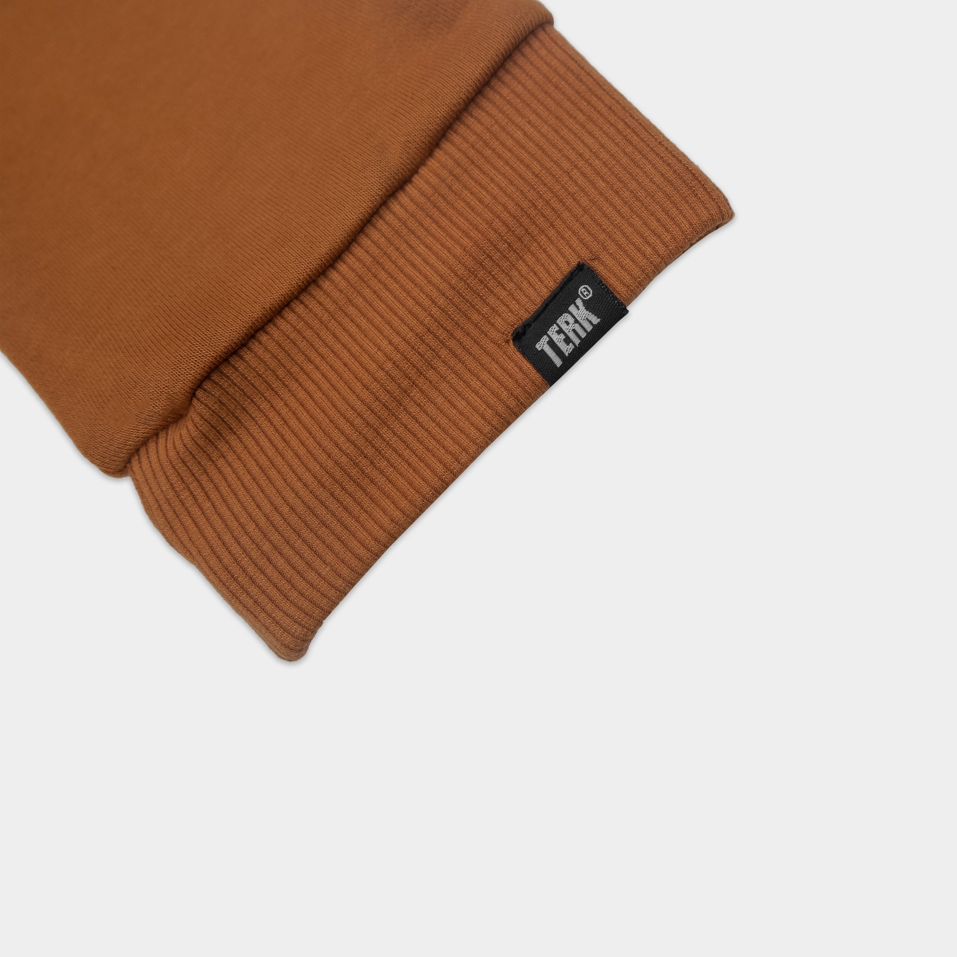 TAN TERK SADDLE HOODIE WITH EMBROIDERED LOGO