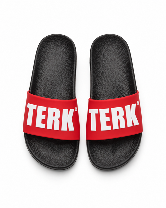 BLACK/RED 3D White TERK logo Slide