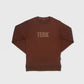 BROWN TERK CHOCOLATE CREWNECK WITH EMBROIDERED LOGO