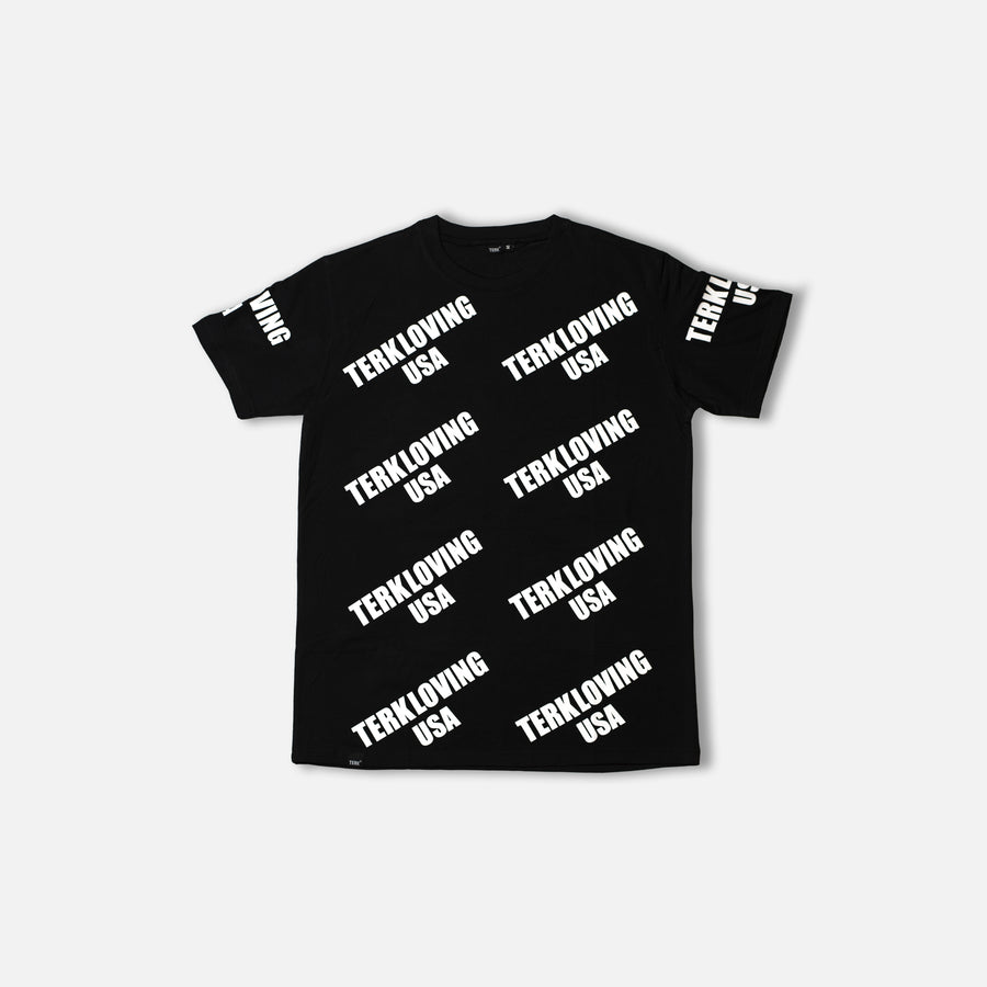 TERKLOVING® Allover Logo T Shirt Black