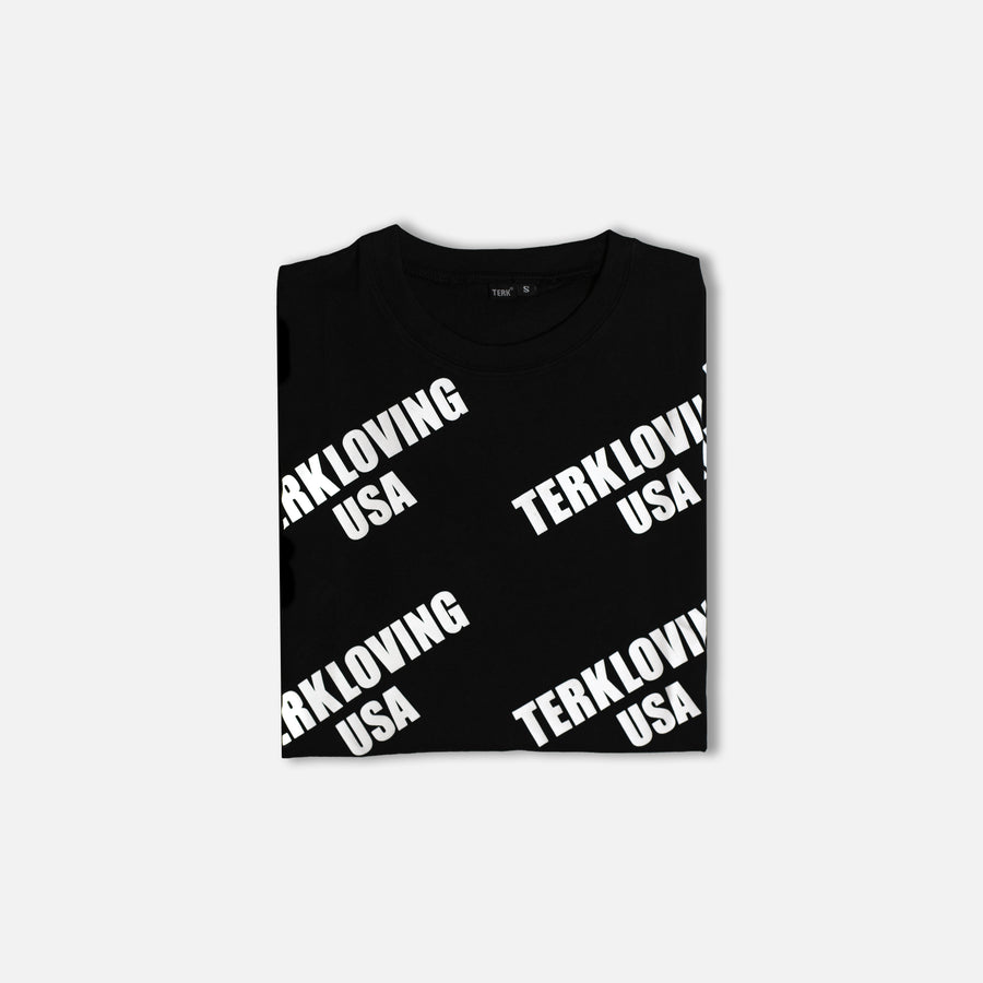 TERKLOVING® Allover Logo T Shirt Black