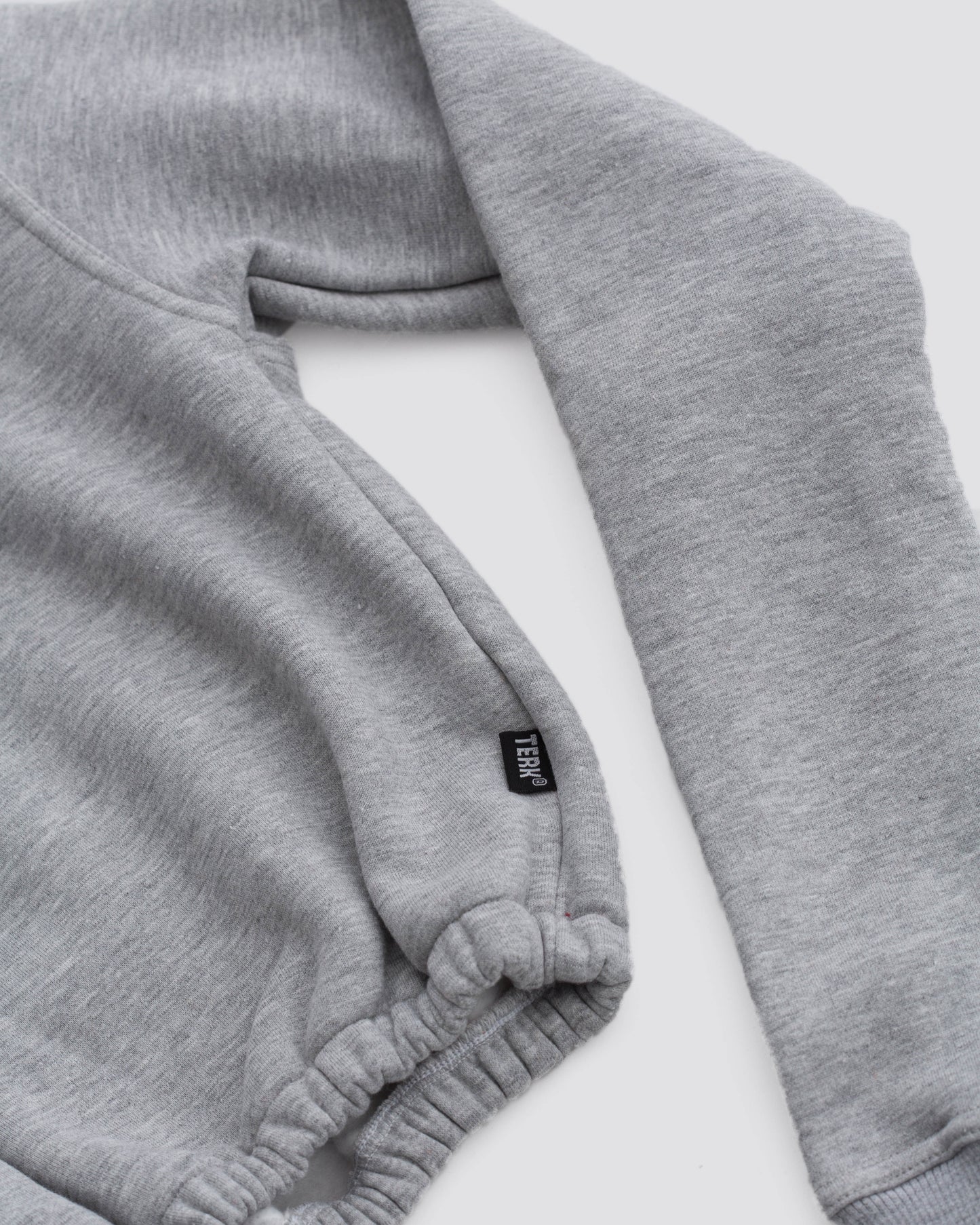 TERK Rally Elastic Crop Hoodie Grey