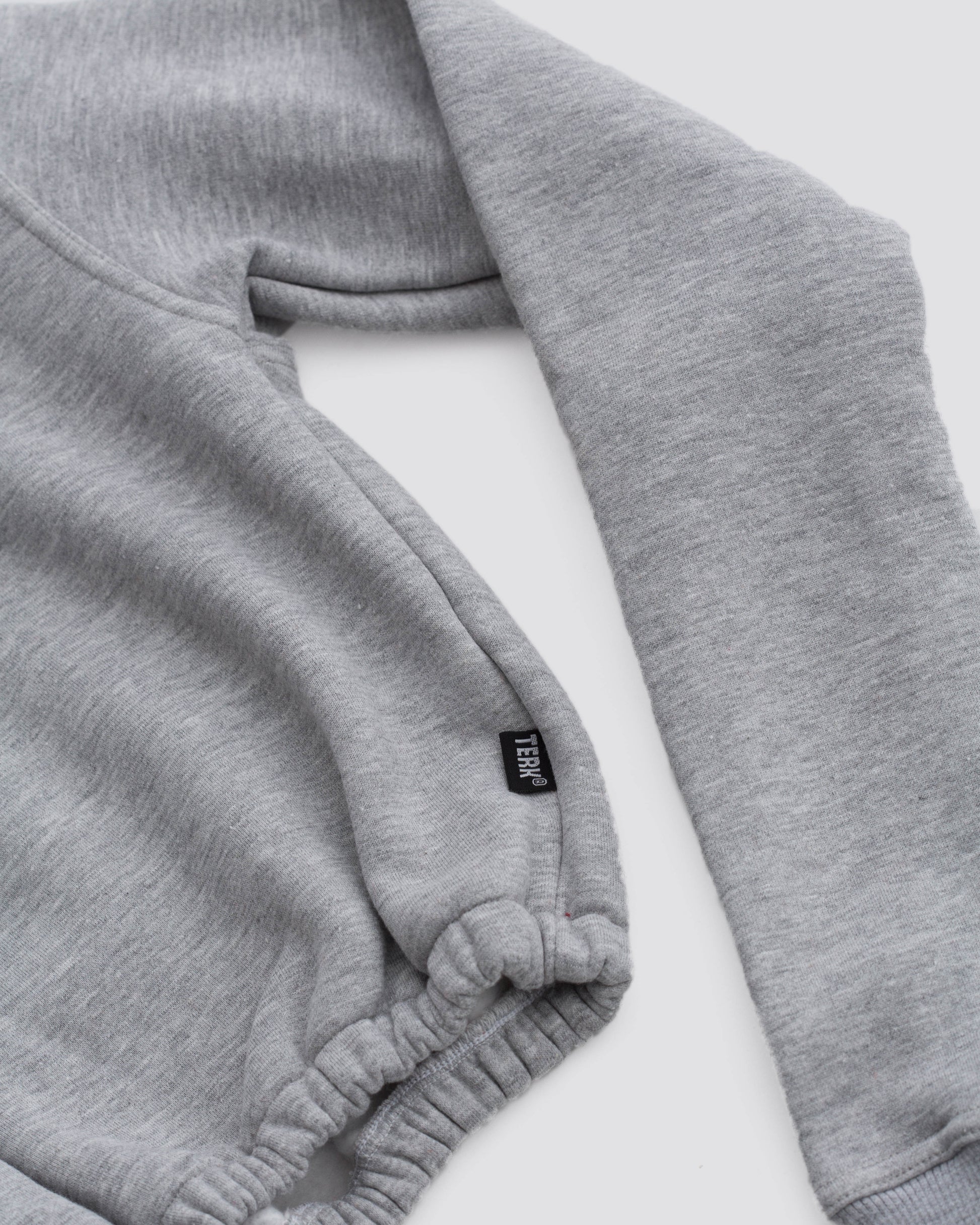 TERK Rally Elastic Crop Hoodie Grey