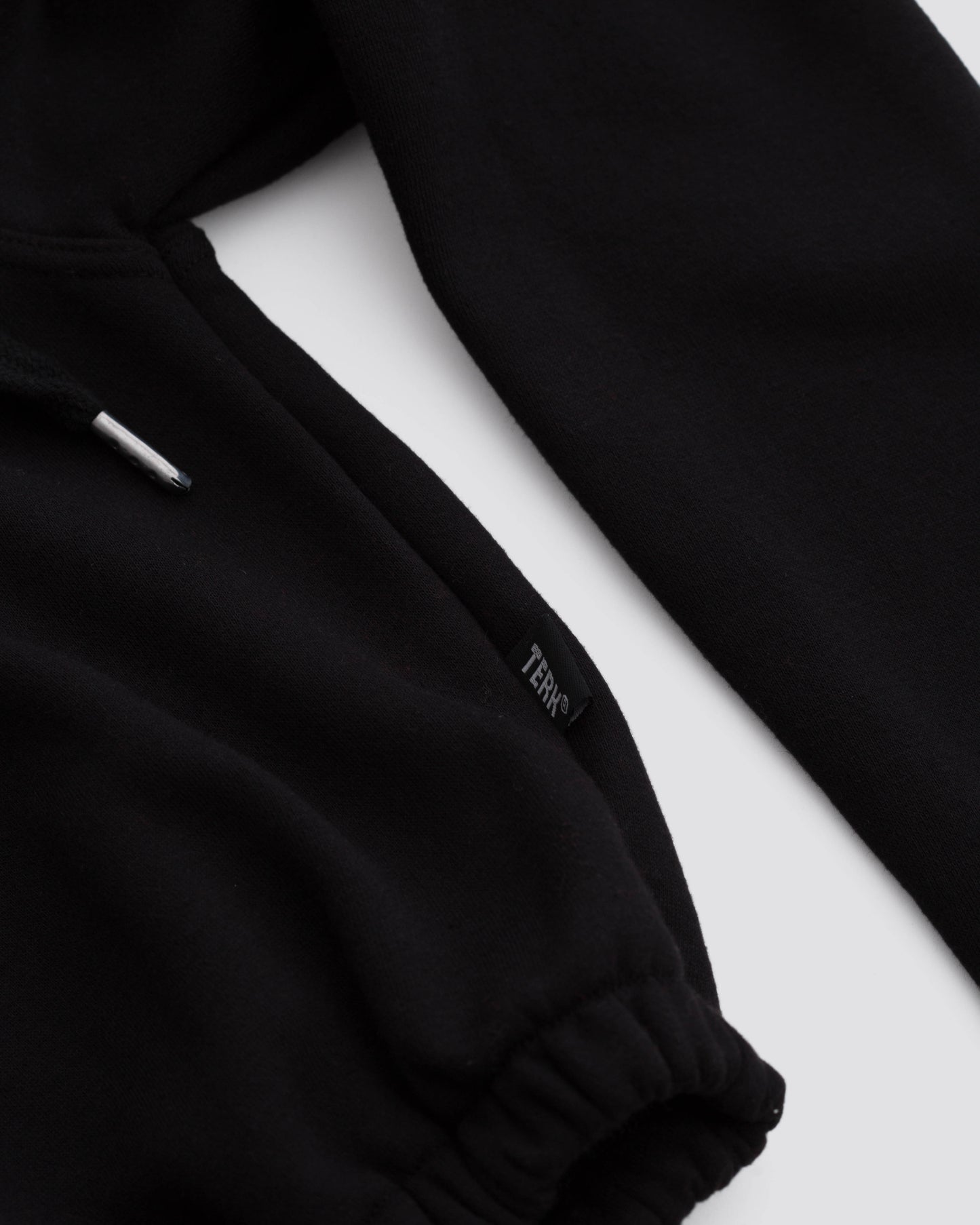 TERK Rally Elastic Crop Hoodie Black