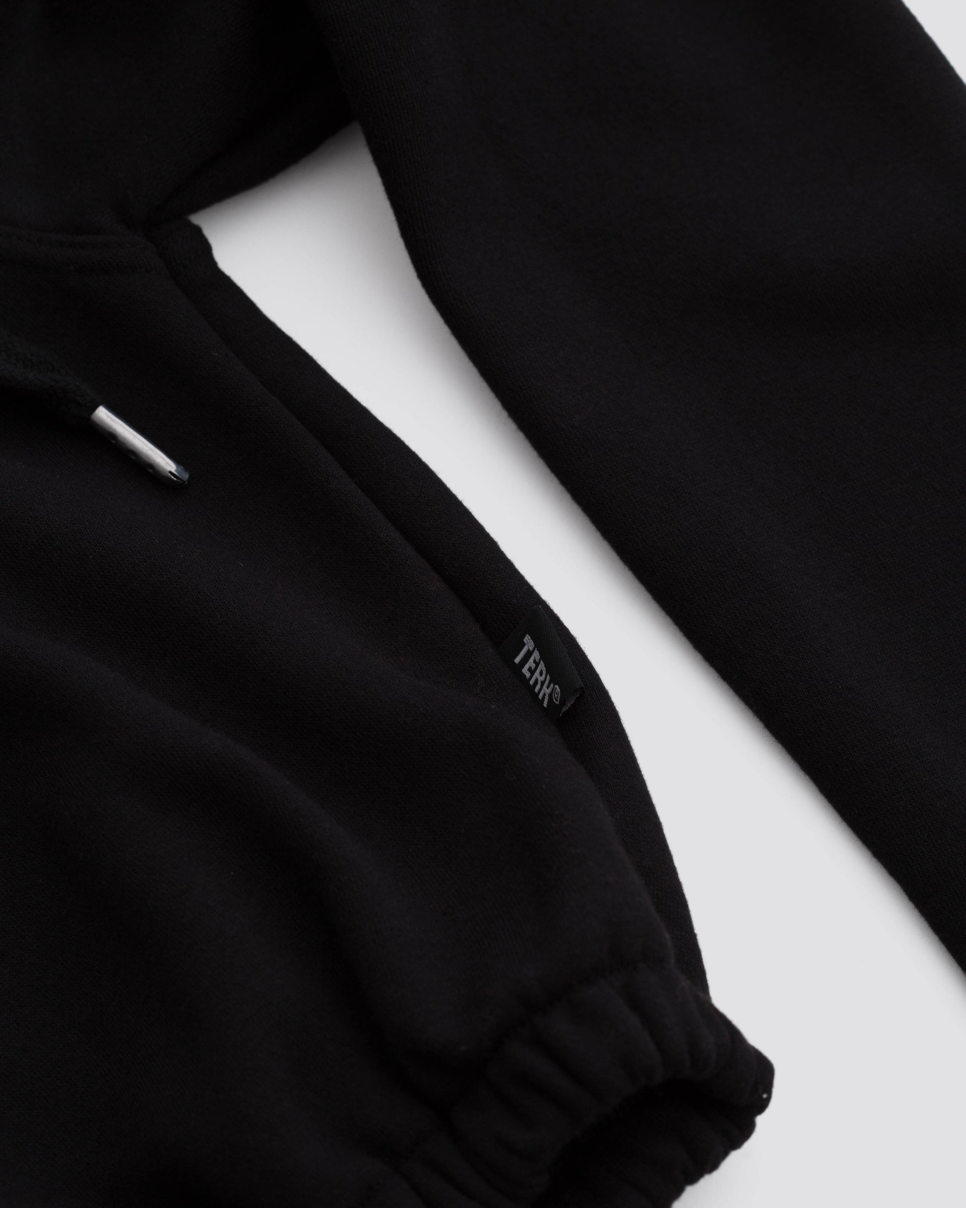TERK Rally Elastic Crop Hoodie Black