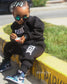 BLACK 2-Piece Crewneck Sweatshirt & Pants Set