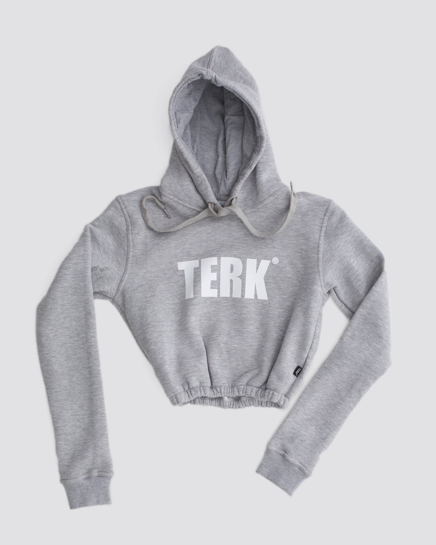 TERK Rally Elastic Crop Hoodie Grey