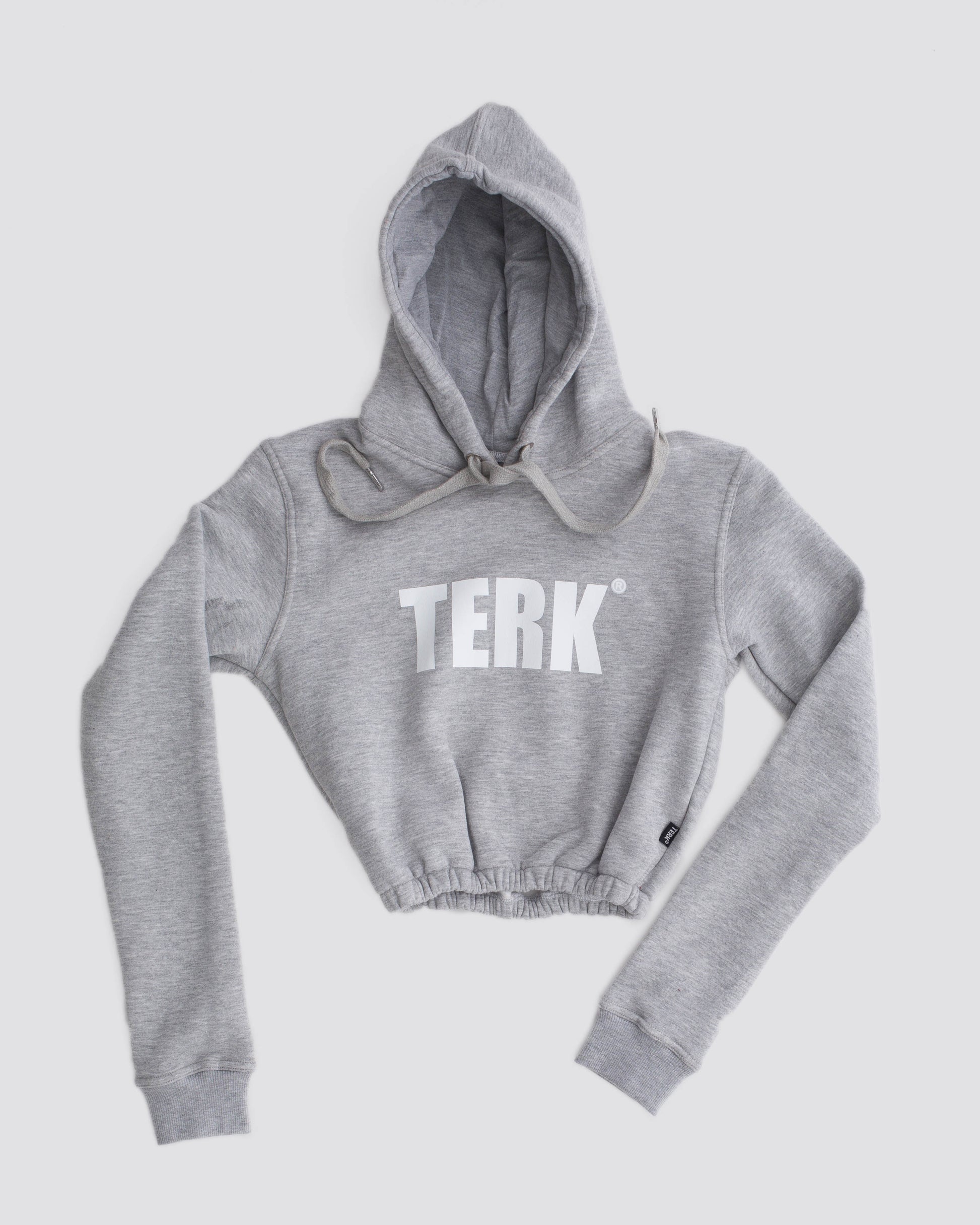 TERK Rally Elastic Crop Hoodie Grey