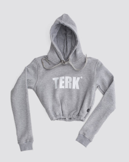 TERK Rally Elastic Crop Hoodie Grey