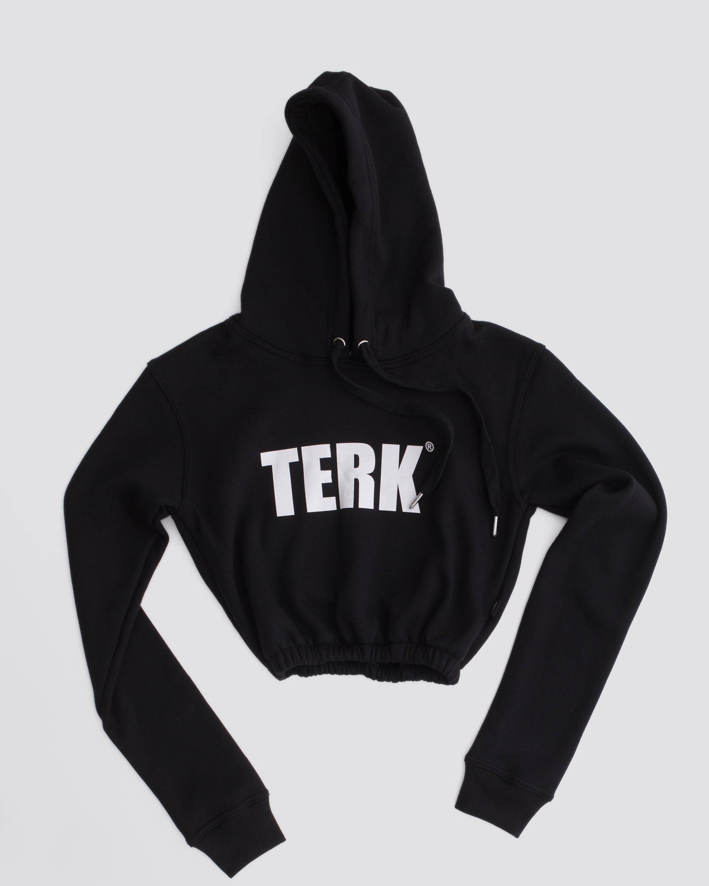 TERK Rally Elastic Crop Hoodie Black