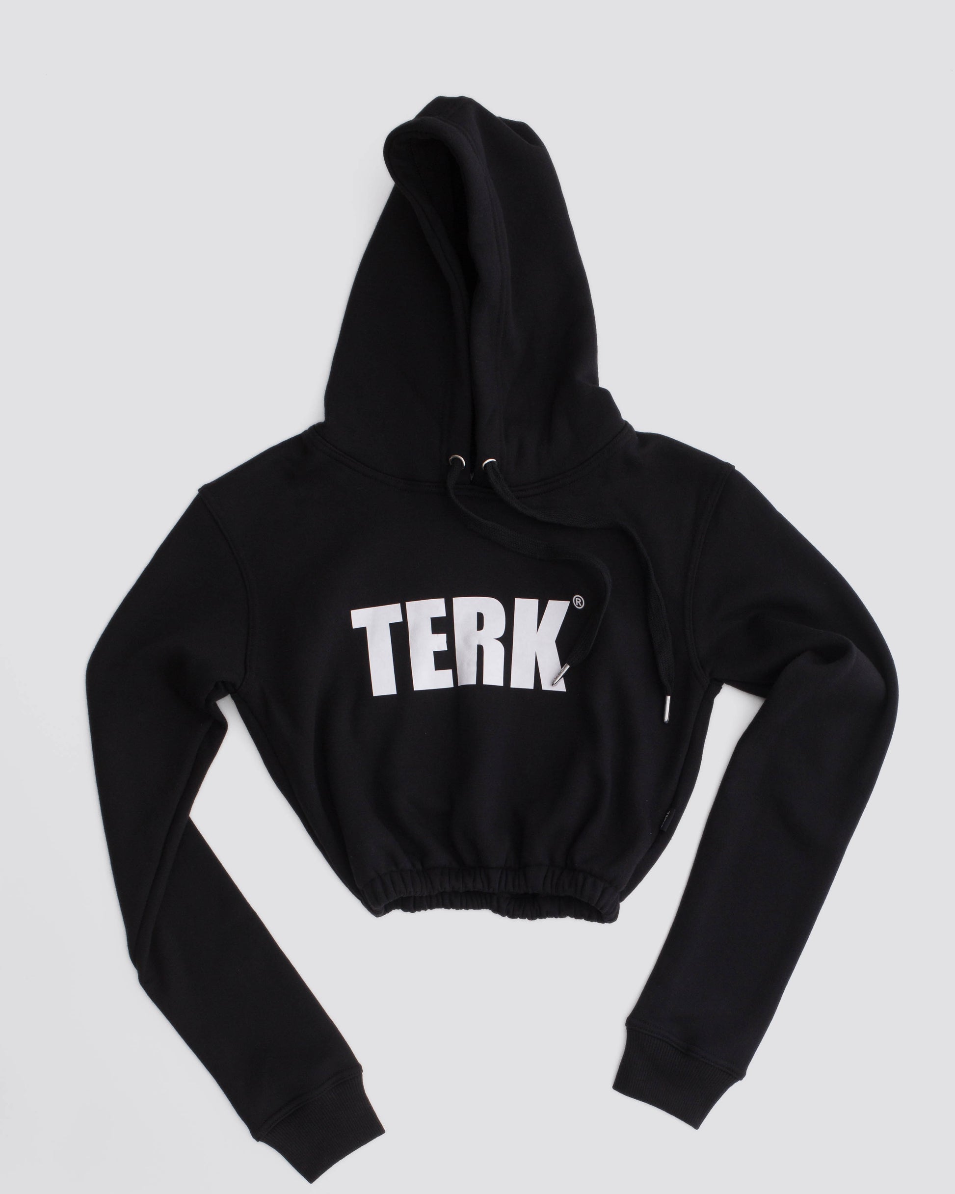 TERK Rally Elastic Crop Hoodie Black