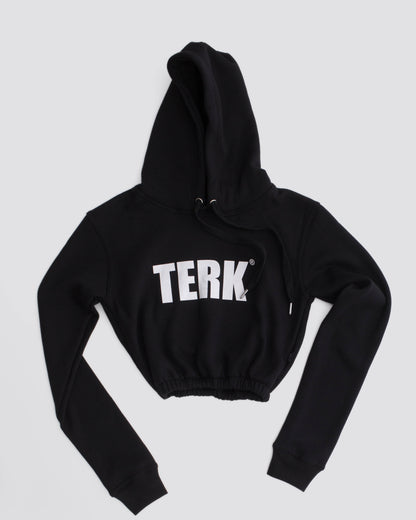 TERK Rally Elastic Crop Hoodie Black