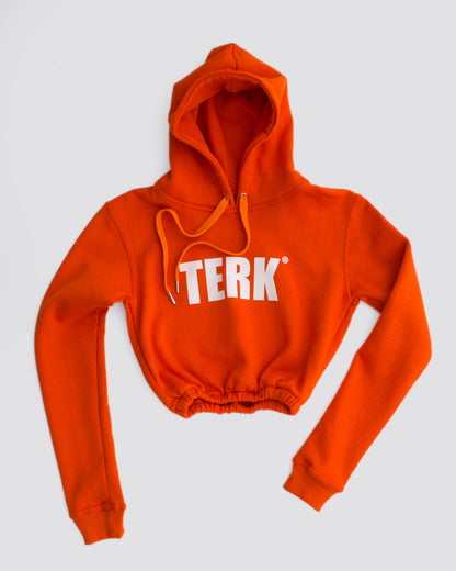 TERK Rally Elastic Crop Hoodie — Orange